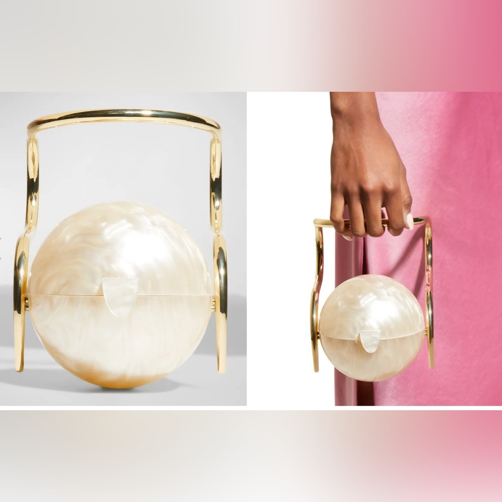 Cult Gaia Gold and Cream Spherical Clutch - Picture 2 of 9